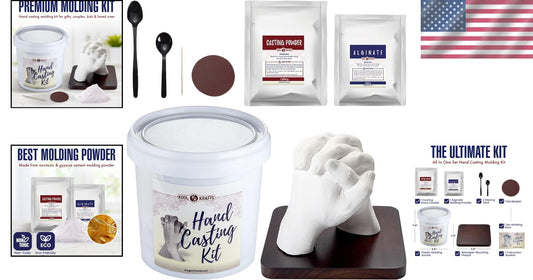 Hand Casting DIY Kit with Elegant Mahogany Base - Ideal for Valentine's & More