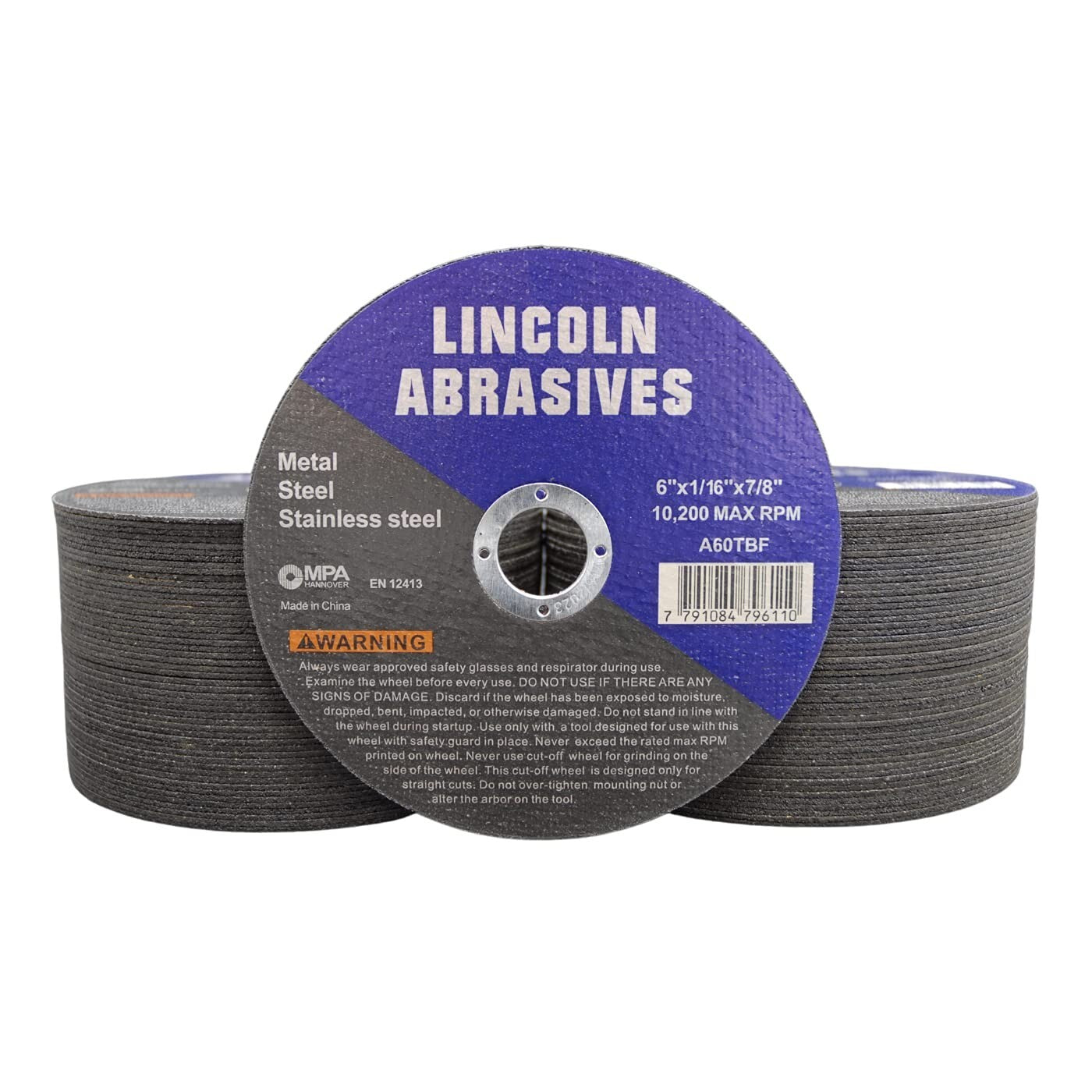 Durable 6" Aluminum Oxide Cut-Off Wheels - 100 Pack for Versatile Cutting