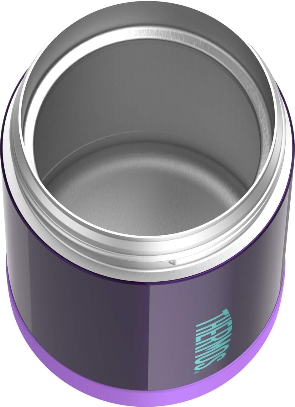 FUNTAINER 16 Ounce Purple Stainless Steel Kids Food Jar with Insulated Design