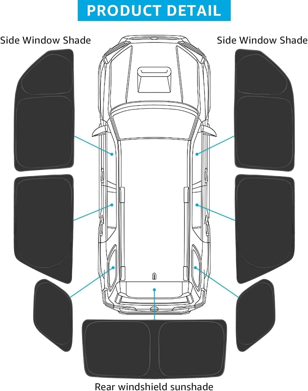 Lightweight Opaque Sun Shade Set for 4Runner - Comfort & Protection on the Road