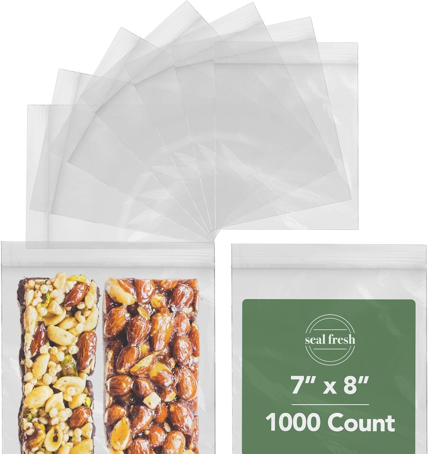 7x8 Zip Lock Bags - 1000 Pack Clear, Food Safe, Ideal for Parties & Crafts