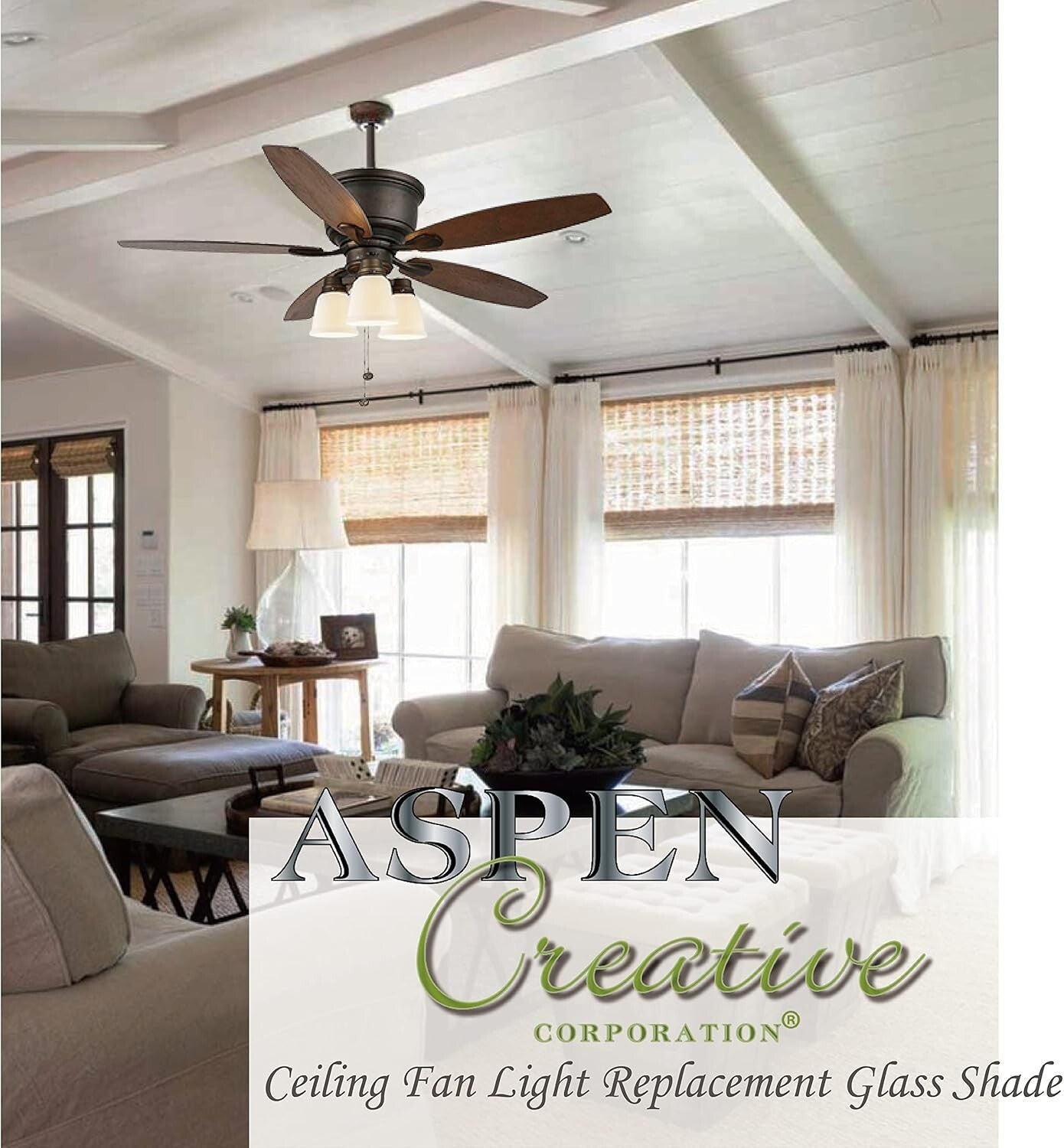 4-Pack Clear Bell Replacement Glass Shades, 2-1/8" Fitter for Modern Fixtures