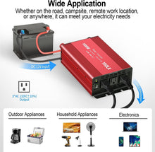 Load image into Gallery viewer, 3 AC Outlet 1000W Power Inverter - Ideal Solution for Home &amp; Outdoor Power Needs