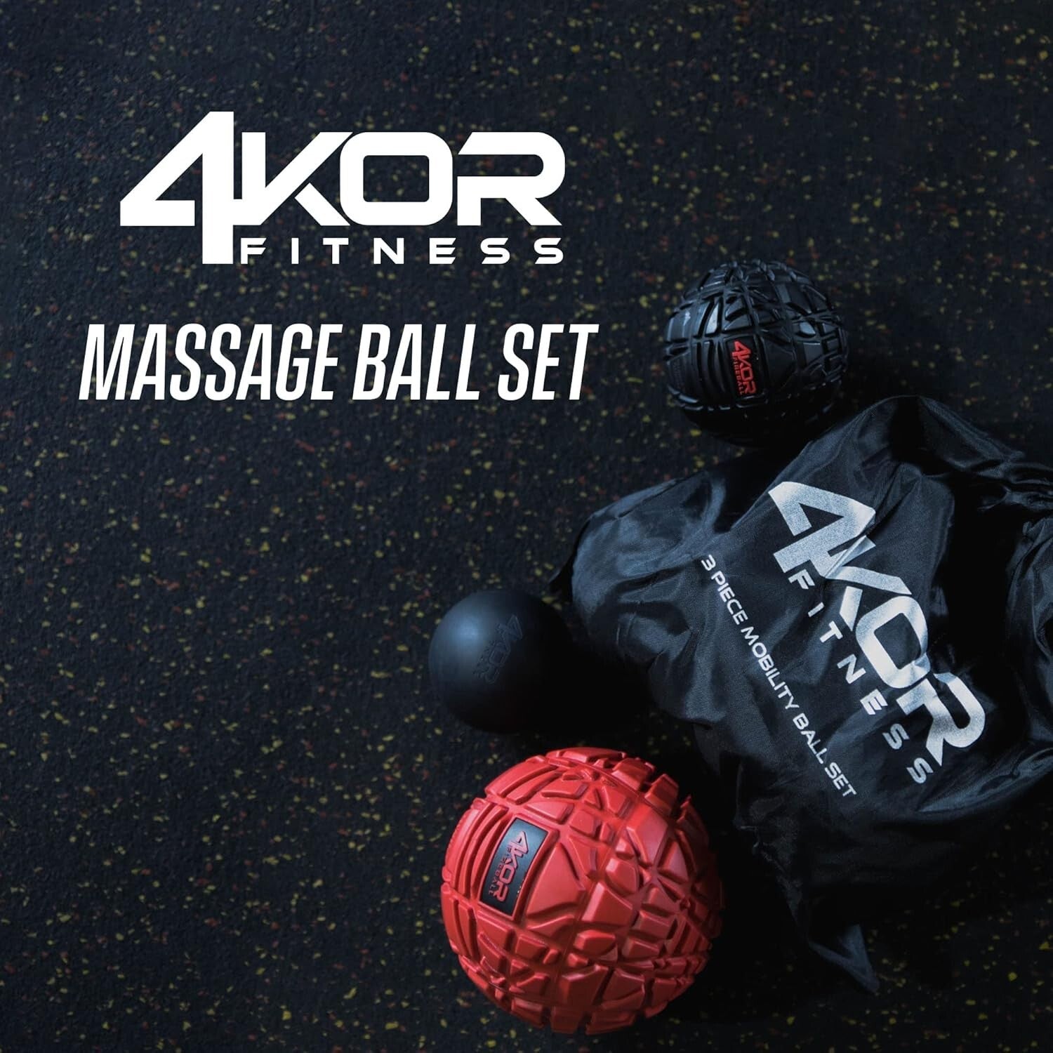 Portable 4KOR Grippy Massage Balls for Ultimate Muscle Pain Relief and Mobility