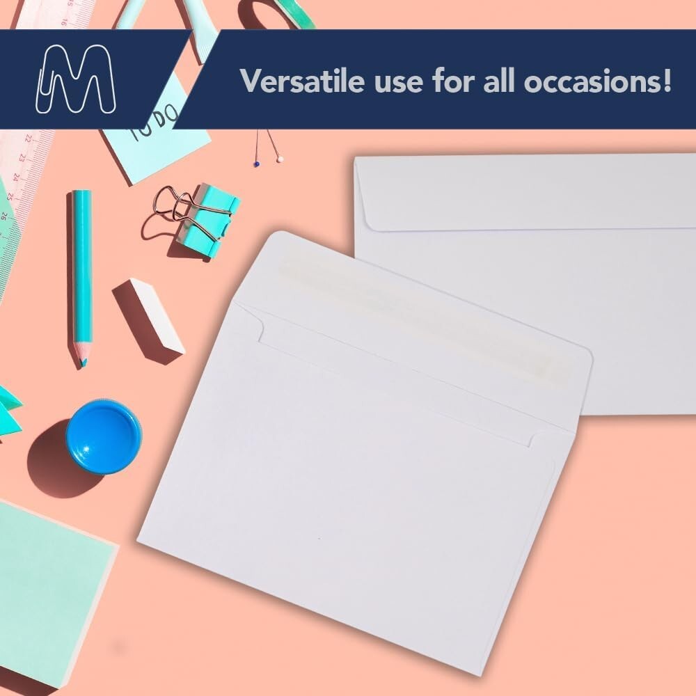 500 Count A4 Self-Seal Invitation Envelopes - Perfect for Weddings & Events