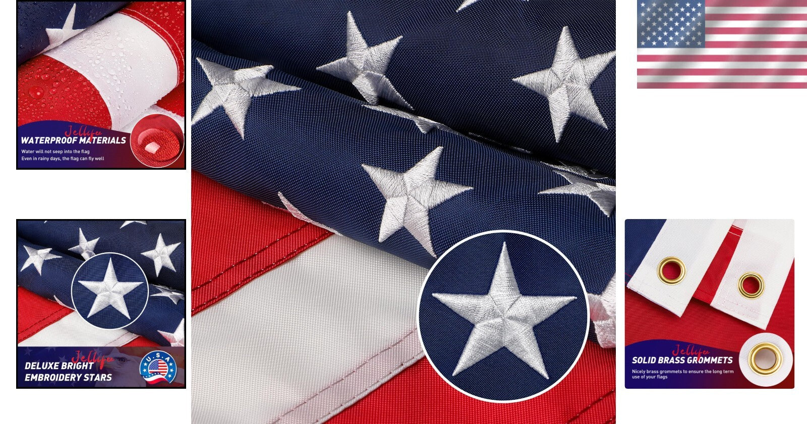 8x12 Foot American Flag with Sewn Stripes - Perfect for National Celebrations