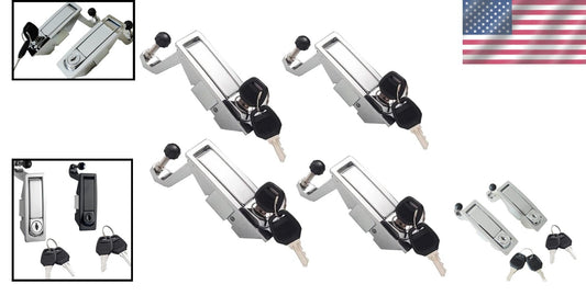 Secure Your Boat with 4 Silver Flush Mount Compression Latch Locks - Key Locking
