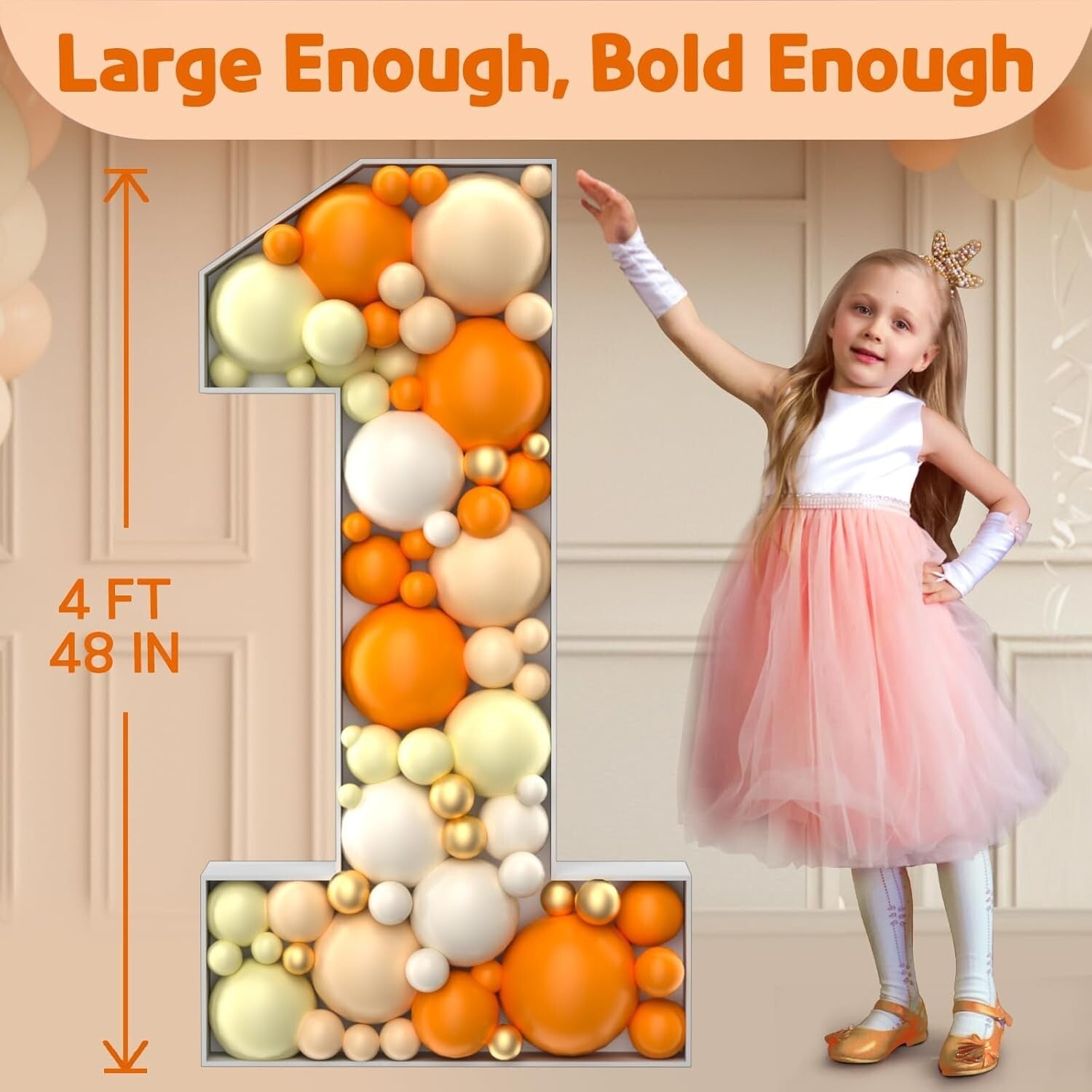 Customizable 4FT Balloon Number Frame for 30th Birthday & Anniversary Decor