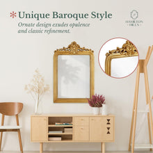 Load image into Gallery viewer, 24x36 Ornate Gold Baroque Mirror - Perfect for Bathroom or Entryway Walls