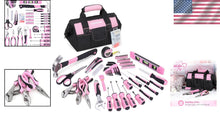 Load image into Gallery viewer, Stylish 220-Piece Pink Tool Set with 12-Inch Organizer Bag for DIY Enthusiasts