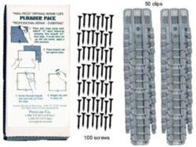 Fire-Resistant Insta-Back Drywall Clips - 50 Fasteners & 100 Screws for Easy Use