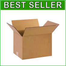Load image into Gallery viewer, 25 Bulk Kraft Brown Corrugated Boxes 12"L x 9"W x 8"H - Strong &amp; Space-Saving