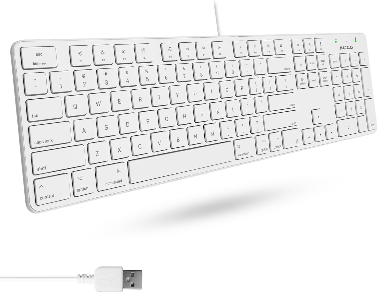Full-Size Wired Keyboard for Mac and Windows - Scissor Keycaps & Shortcuts