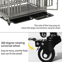 Load image into Gallery viewer, 42" Heavy-Duty Dog Crate with Lockable Wheels for Large Breeds - Easy Clean