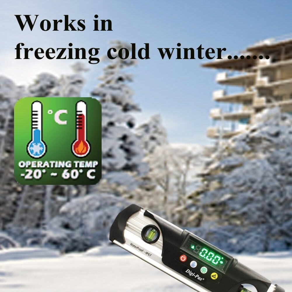 Rugged 9" Digital Torpedo Level - Waterproof, Shockproof with Bright LED Display