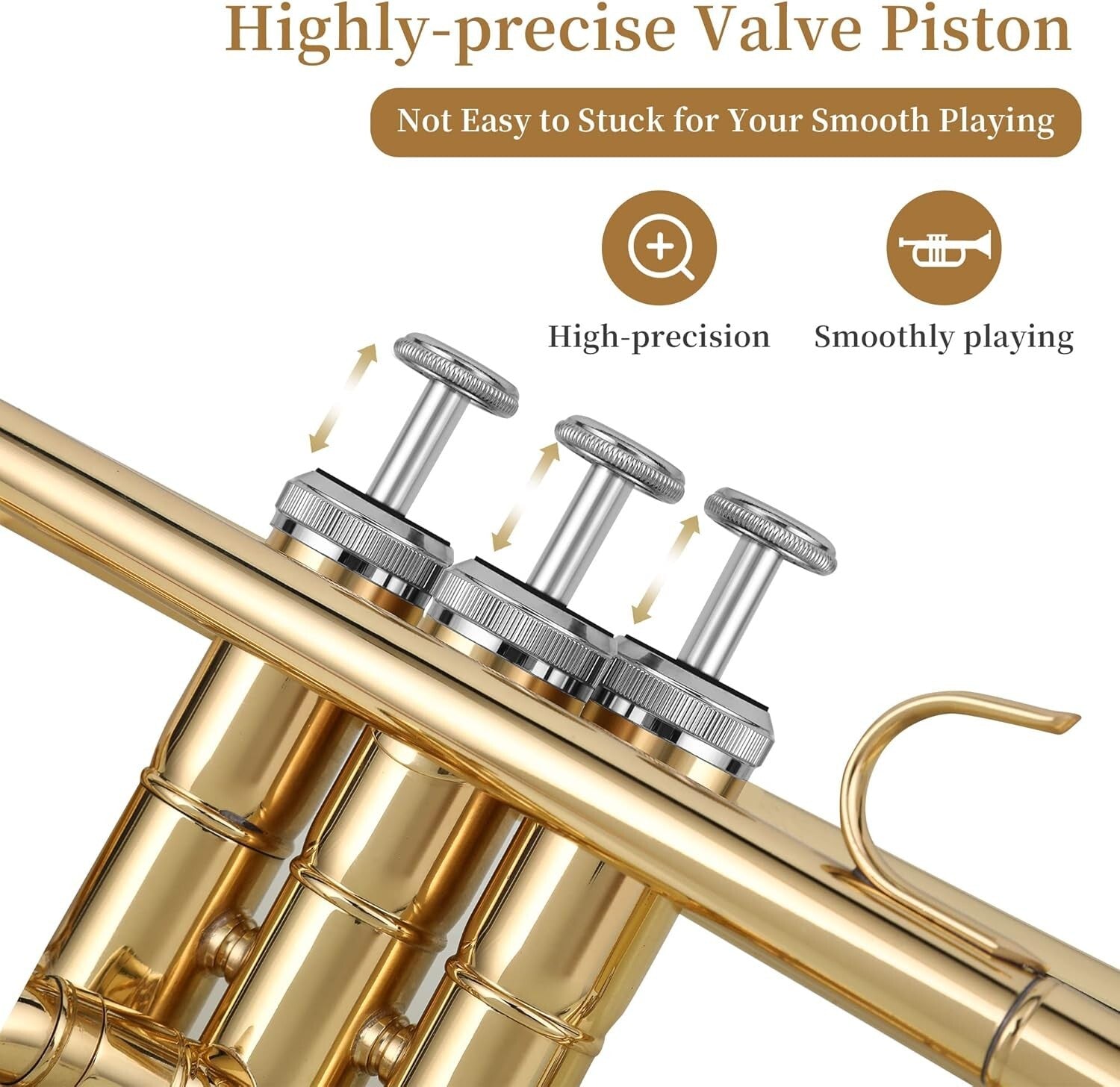 Lightweight Gold Bb Trumpet with 7C Mouthpiece - Ideal for Music Students