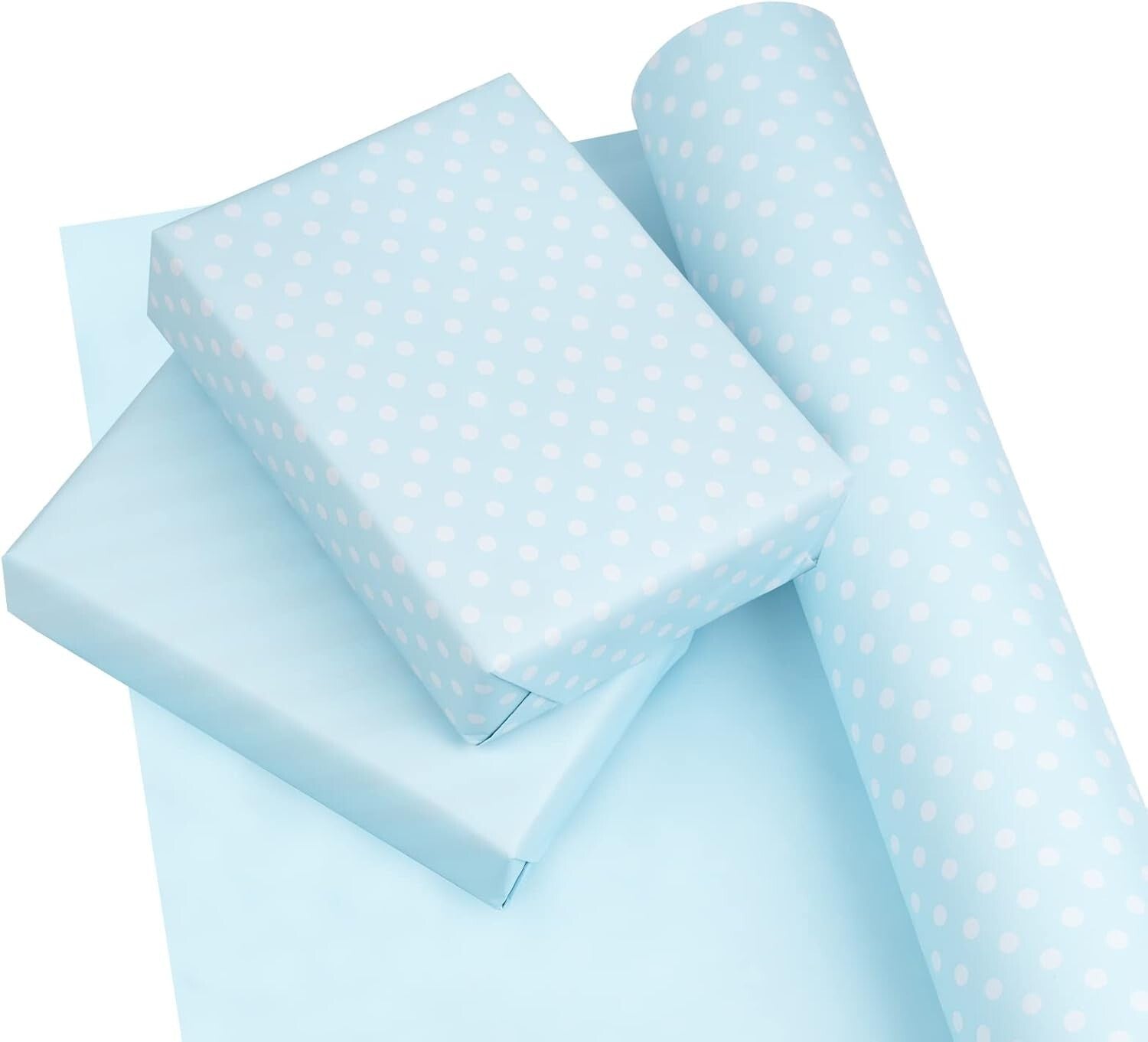 Stylish 30-Inch Baby Blue Wrapping Paper - Ideal for Birthdays, Showers & Crafts
