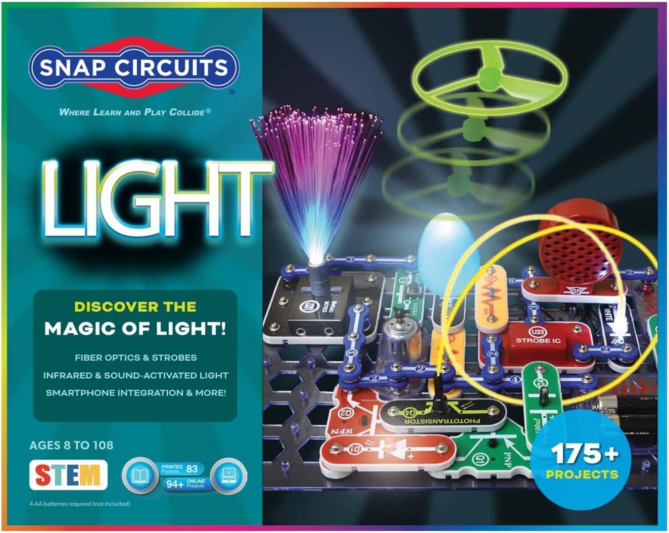 Award-Winning Light Electronics Kit | Easy STEM Fun with 55 Colorful Parts