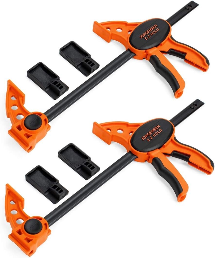 Expandable 2-Pack 12-Inch Ratchet Clamps – One-Handed Operation for Efficiency