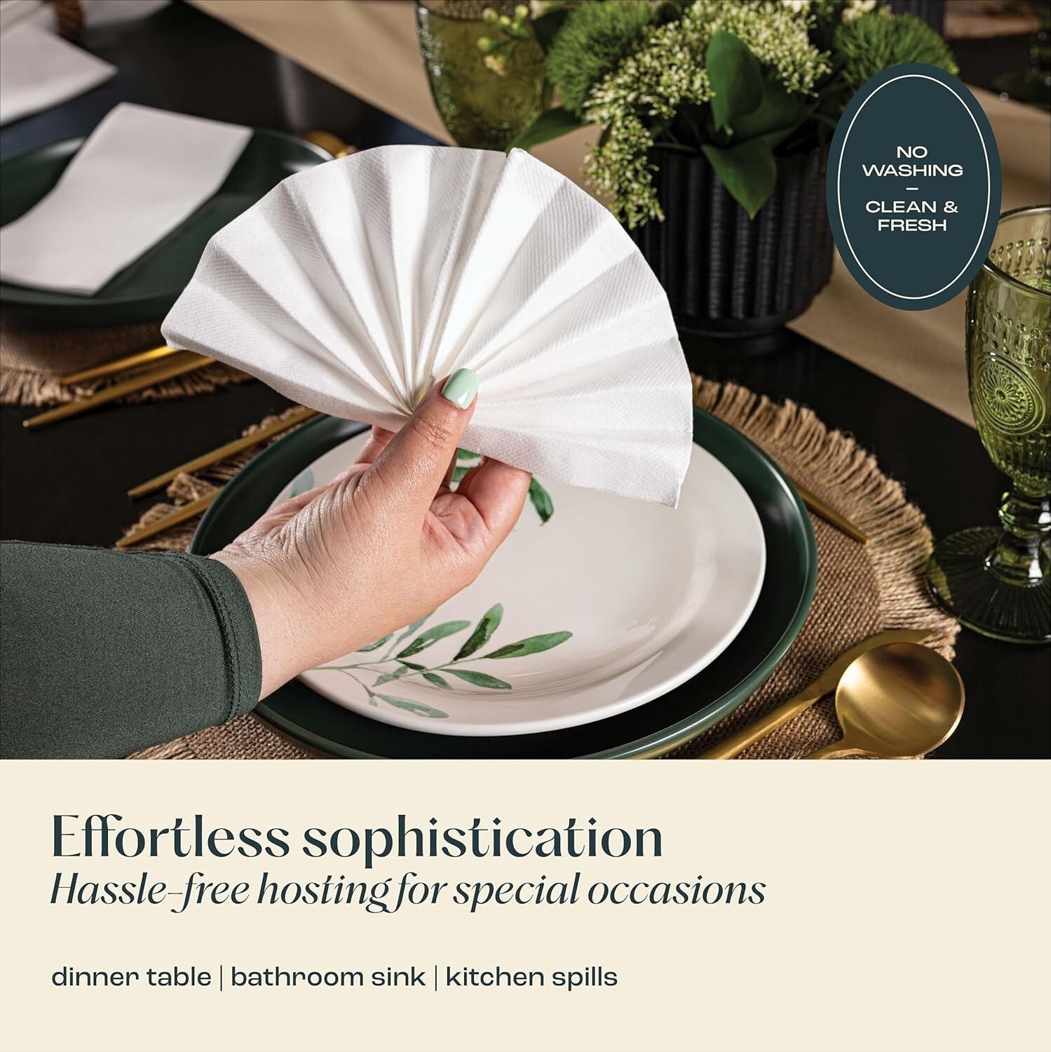 Premium Quality Soft Linen-Like Disposable Napkins - Multi-Purpose Guest Towels