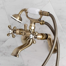 Load image into Gallery viewer, Solid Brass 6" Adjustable Vintage Wall-Mount Tub Faucet - Antique Elegance