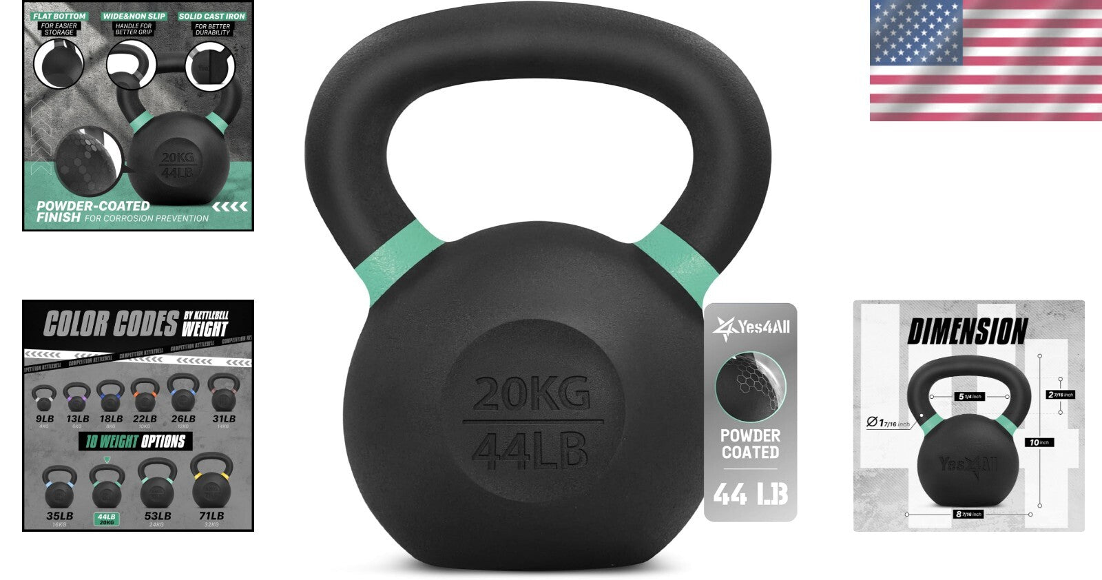 Versatile 20 Kg Cast Iron Kettlebell for Dynamic Strength and Endurance Training