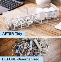Load image into Gallery viewer, 8 Pcs Clear Cable Organizer Box with 80 Wire Ties - Tidy Desk Solution