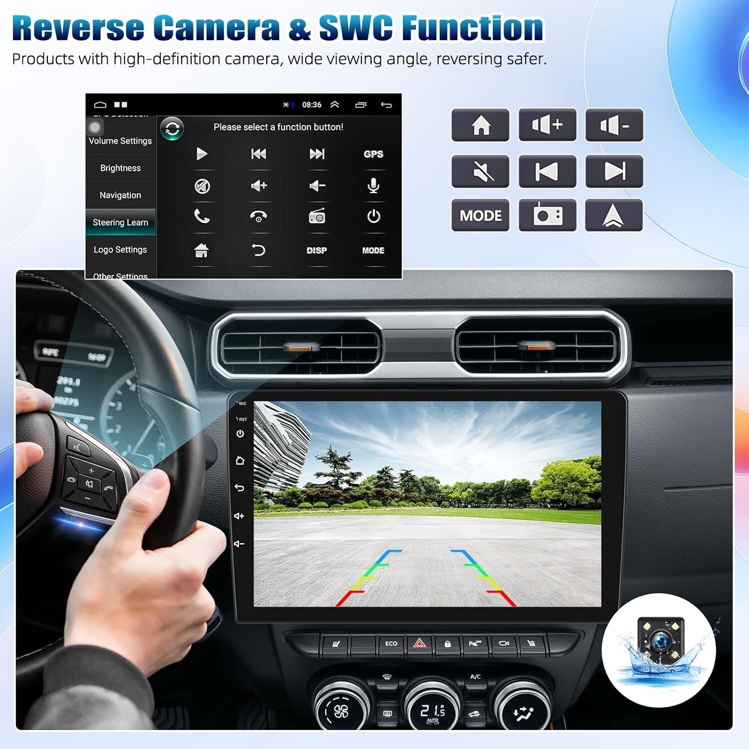 10.1-Inch HD Touchscreen Double Din Car Stereo with GPS & Bluetooth Connectivity