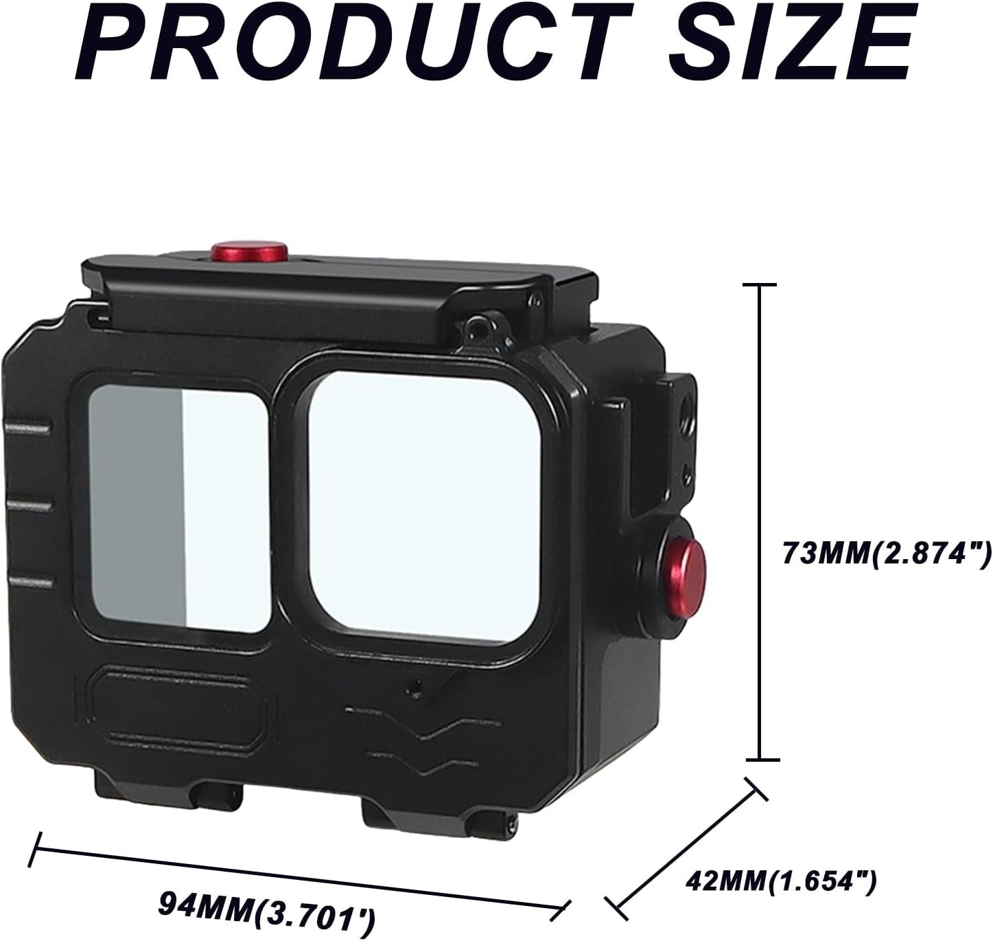 GoPro Hero 13/12/11/10/9 Waterproof Case with Handlebar Mount - Max Depth 263FT