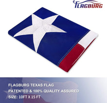 Load image into Gallery viewer, Patriotic 10x15 FT Texas Flag - Weather-Resistant Nylon with Recyclable Material