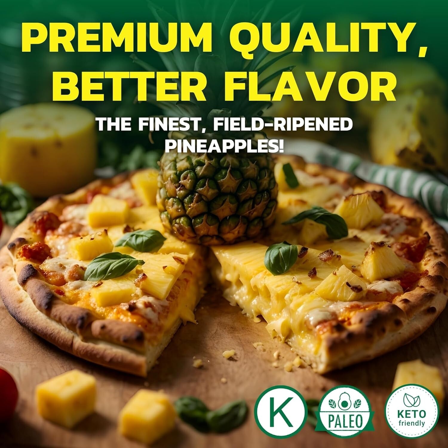 Delicious Organic Pineapple Slices - Sweet, Fresh & Sustainably Sourced, 15oz