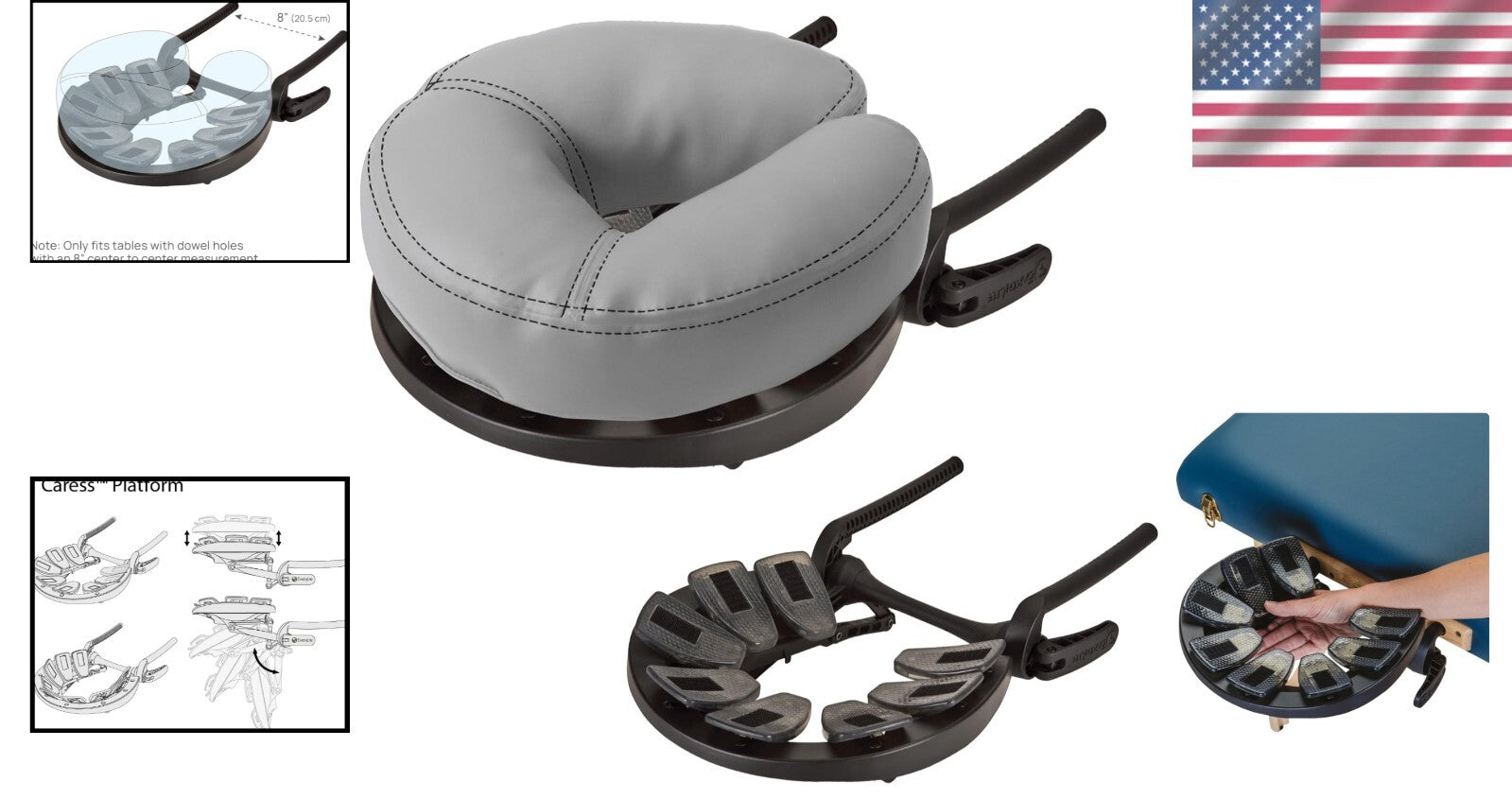 Luxurious Rubber Coated Face Cradle with Soft-Petal Support for Optimal Comfort