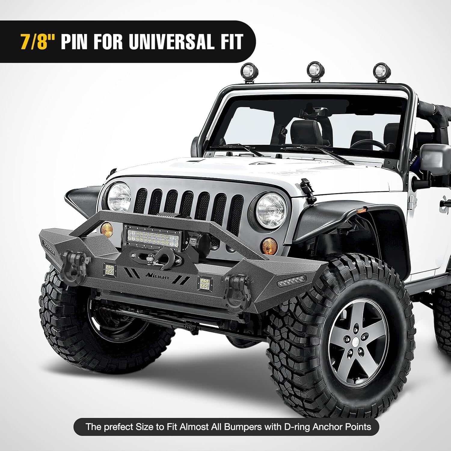 Off-Road Recovery Shackles - 2 Pack Mega D-Ring with Isolator for Safe Towing