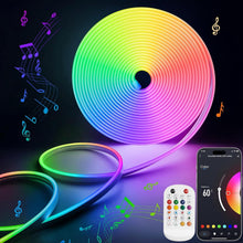Load image into Gallery viewer, Flexible 16.4Ft LED Neon Rope Lights - Waterproof, App Control &amp; Color Changing
