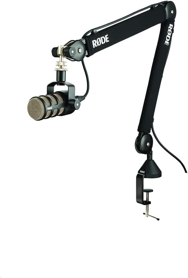 360-Degree Rotation Broadcast Mic Stand with Damped Springs and Cable Management