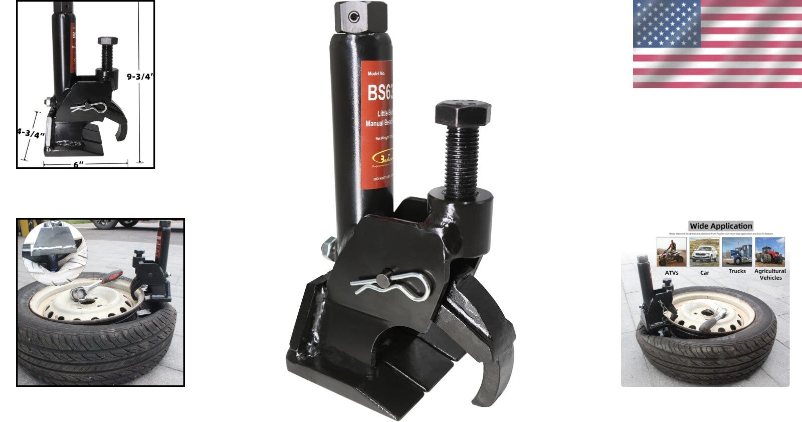 BESTOOL Adjustable Manual Tire Bead Breaker for ATV, Truck, Car - Durable Tool