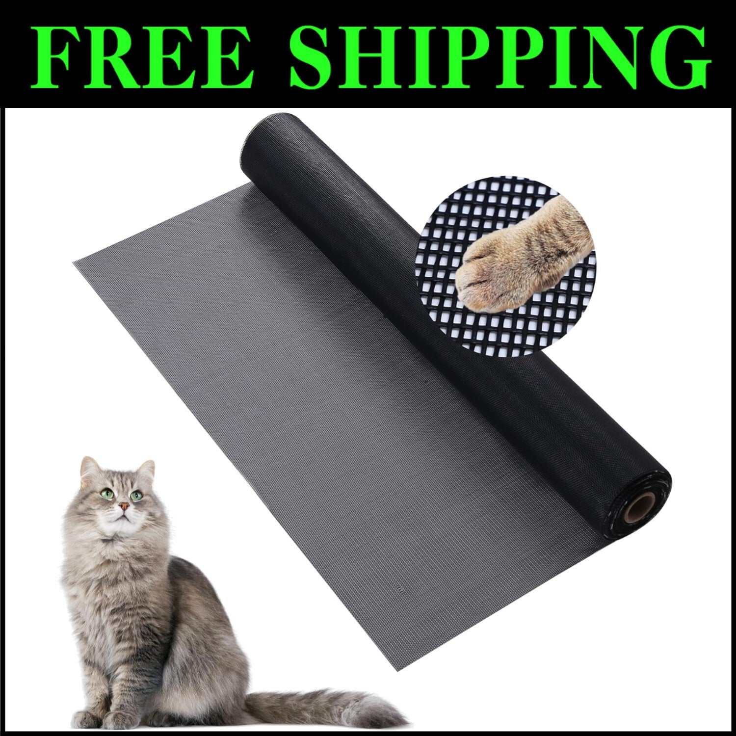 Versatile Charcoal Fiberglass Pet Screen Replacement 36" x 25" - DIY Friendly
