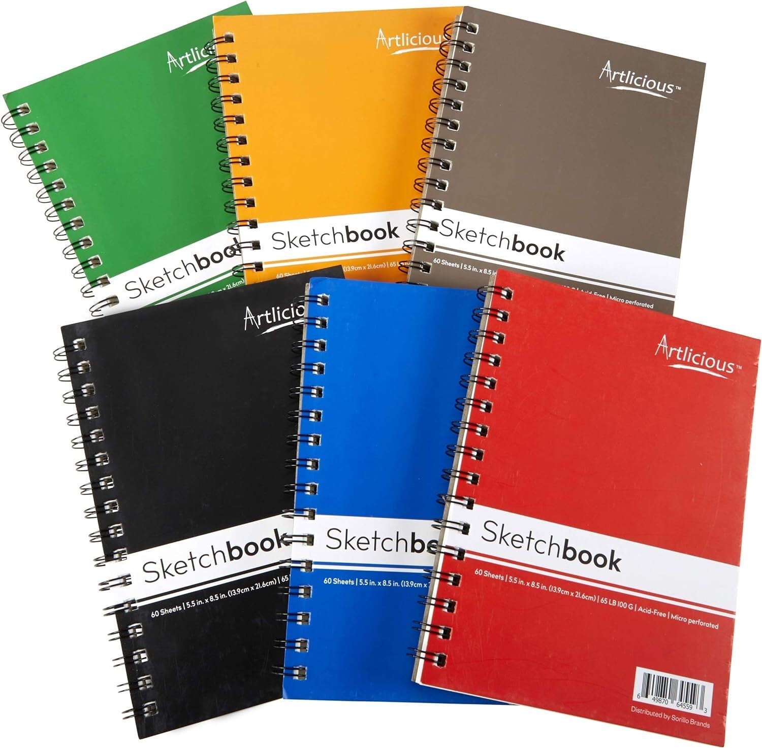 Artistic 6-Pack Sketchbook Bundle - 5.5" x 8.5", Ideal Gift for Young Creatives