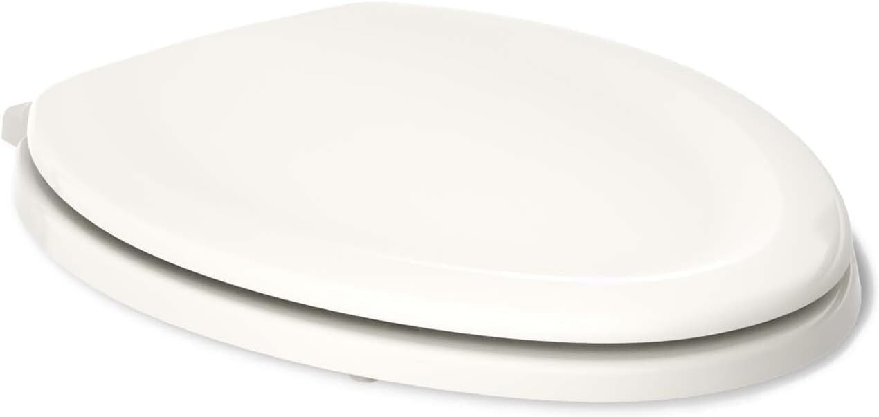 Stonewood Quiet-Close Elongated Toilet Seat - Durable Wood in Biscuit Finish