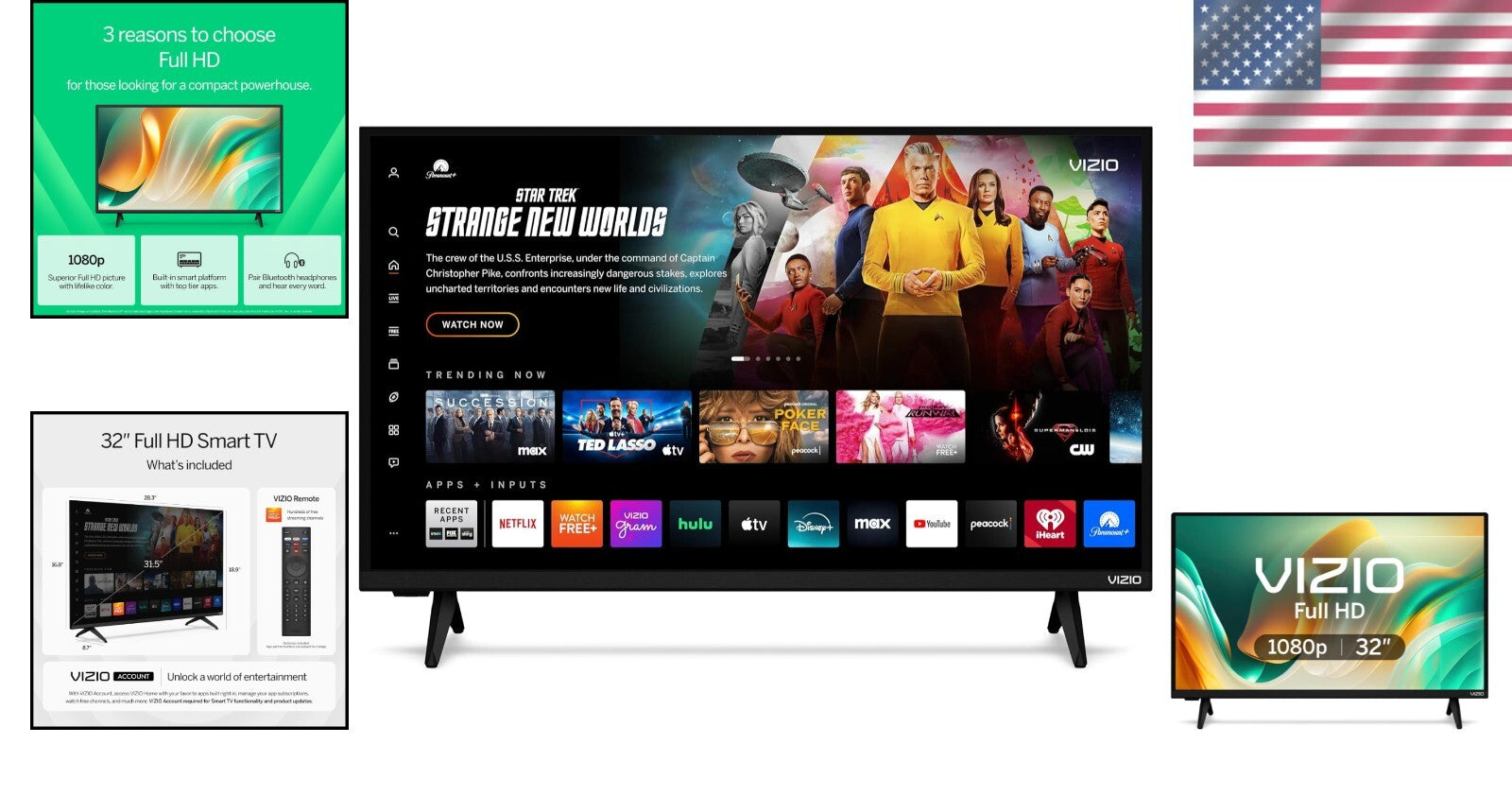 1080p Smart TV with DTS Virtual: X and Built-in Apps - Modern Home Entertainment