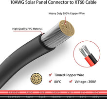 Load image into Gallery viewer, Reliable 10AWG 75FT XT60 Solar Extension Cable for Power Stations and Generators