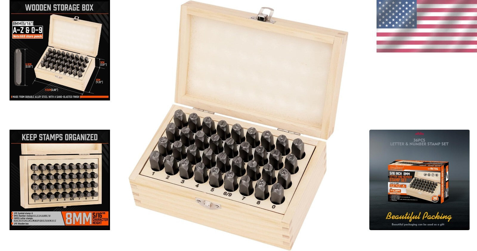 Compact 36-Piece A-Z Number & Letter Stamp Set - Jewelry Personalization