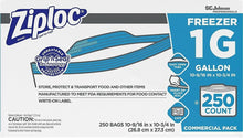 Load image into Gallery viewer, 250-Pack Double-Zipper 1-Gallon Freezer Bags - Leak-Proof &amp; Clear with Labels