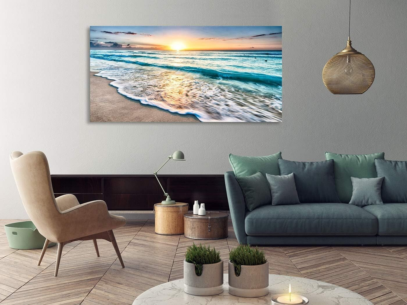Elegant 30x60 Beach and Ocean Canvas Prints - Perfect for Home & Office