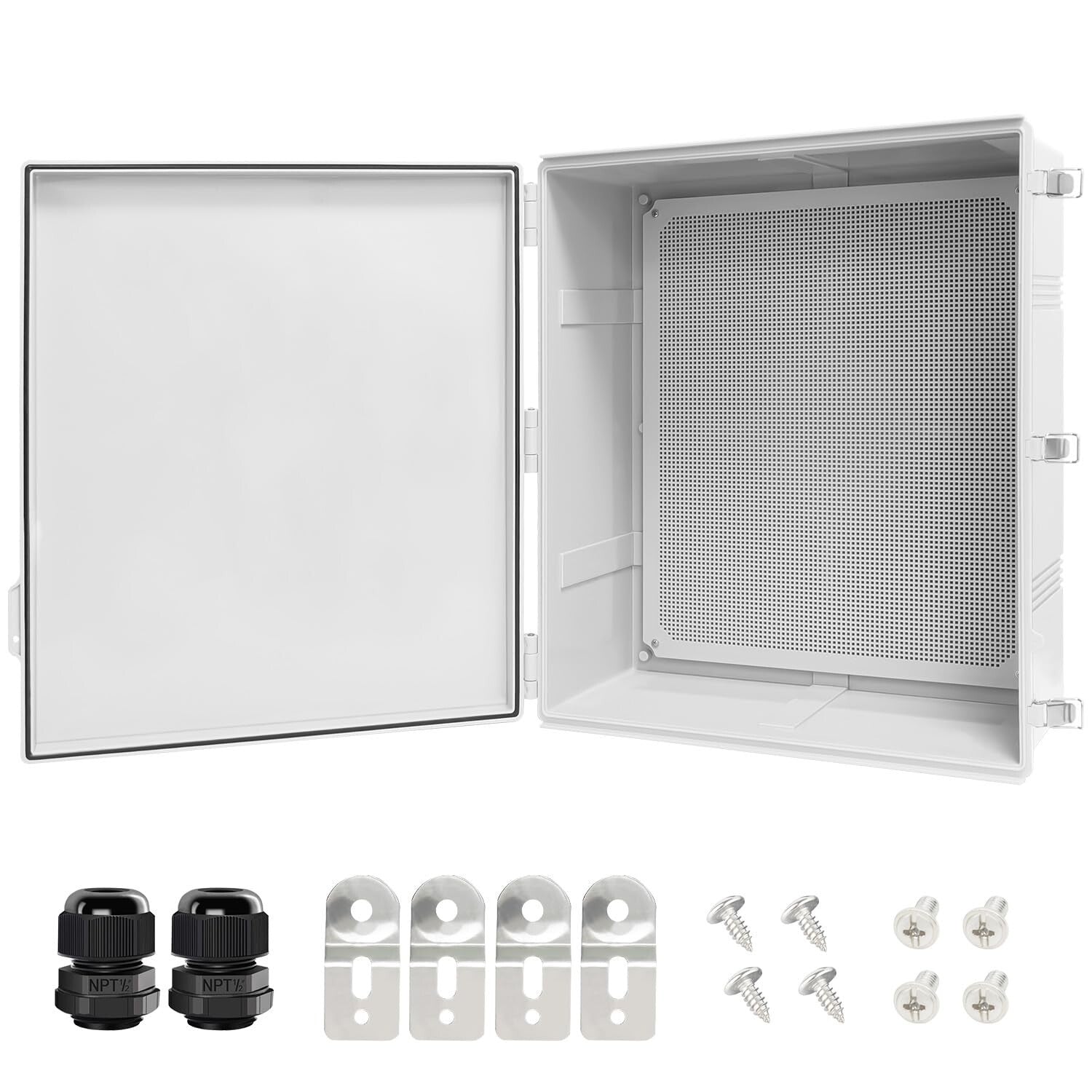 IP67 Waterproof Electrical Box - Hinged Cover with Stainless Steel Latch, 24....