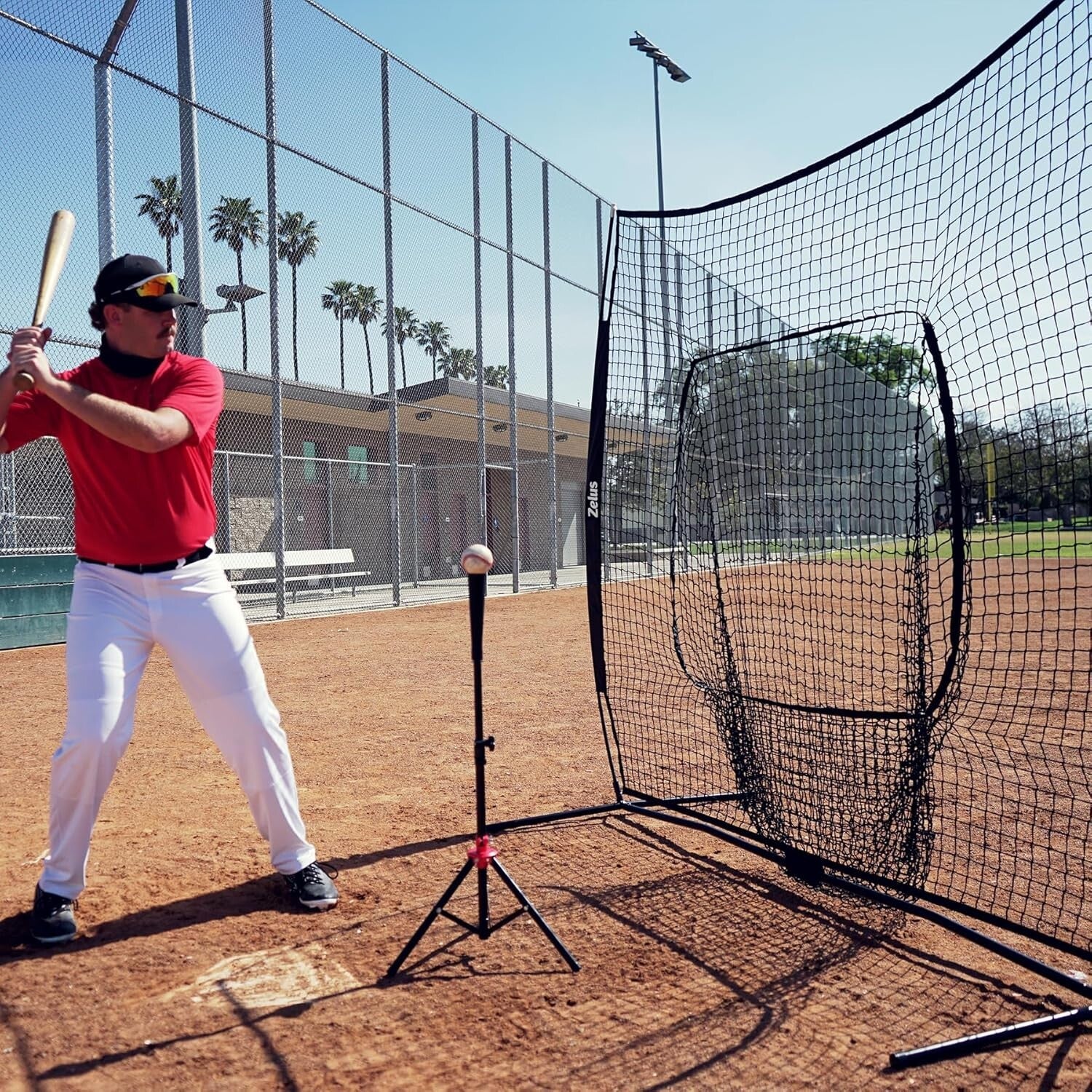 Complete 7x7 Baseball Practice Net Set with Ball Caddy & Target - Durable Design