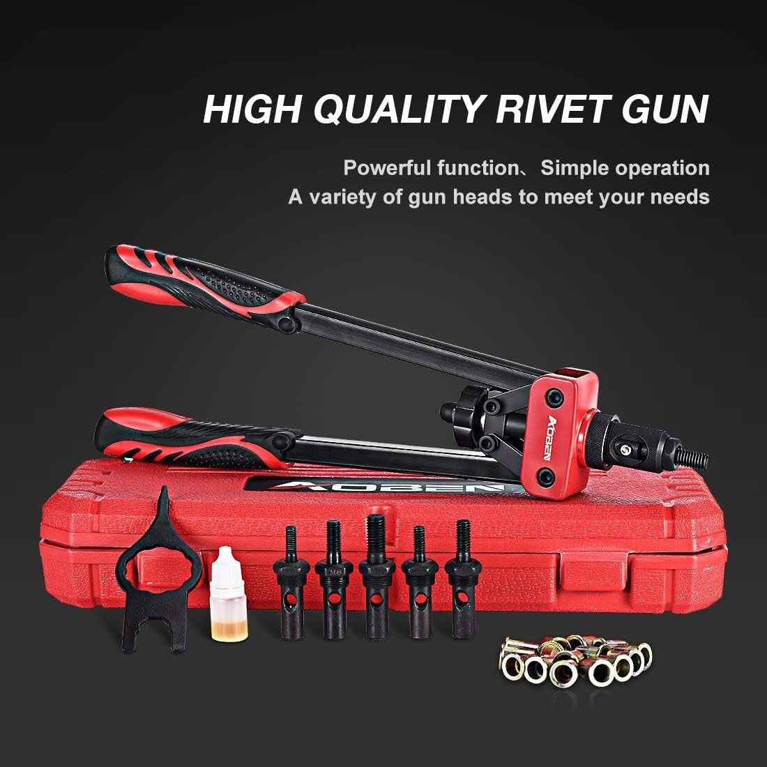 Heavy-Duty 14" Rivet Nut Tool - Quick Change, Durable Design & Full Accessories