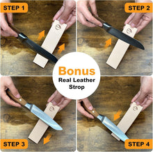 Load image into Gallery viewer, Portable Diamond Knife Sharpener with Leather Strop: Elevate Your Kitchen Skills