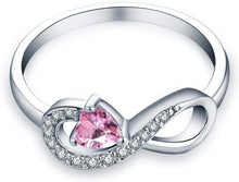 Load image into Gallery viewer, Elegant 925 Silver Infinity Heart Ring with Cubic Zirconia - Gift Box Included