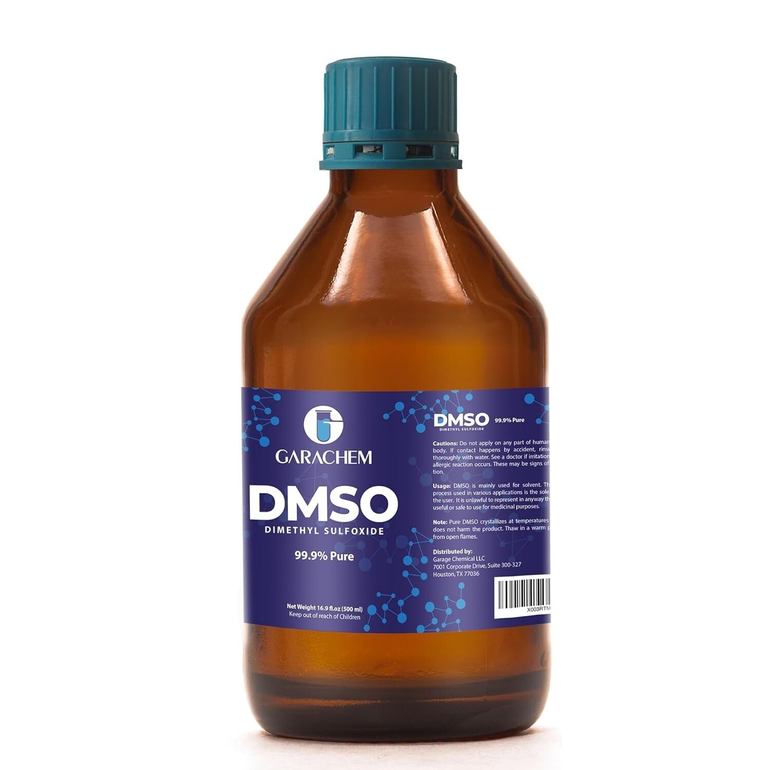 Pure DMSO Liquid in Durable Glass Bottle - 500ml, Odor-Free, Non-Diluted